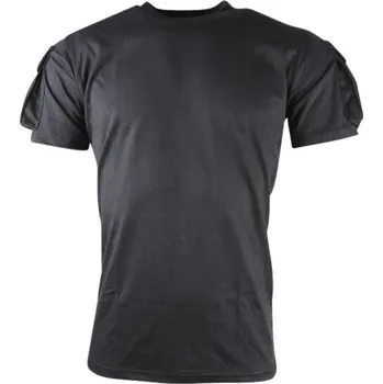 Pánské tričko KOMBAT Triko TACTICAL VELCRO krátký rukáv ČERNÉ XXL ČERNÁ - BLACK