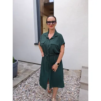 Dámské šaty Košilové šaty NESSY zelené Velikost: UNI: L - XL