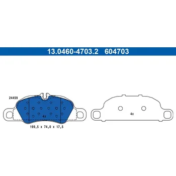 Brzdová destička Sada brzdových destiček, kotoučová brzda ATE 13.0460-4703.2