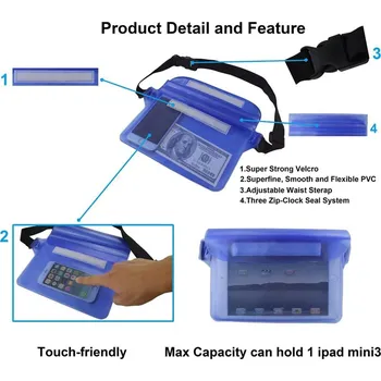 Pouzdro na mobilní telefon Pouzdro / brašna pro Apple iPhone voděodolné + popruh - plast / guma - modré