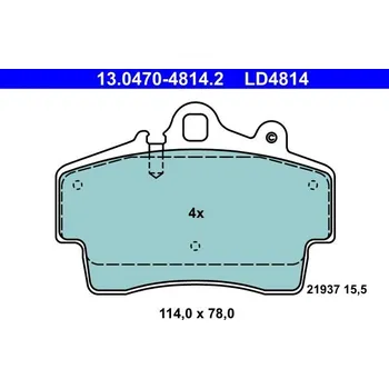 Brzdová destička Sada brzdových destiček, kotoučová brzda ATE 13.0470-4814.2