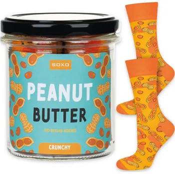 Pánské ponožky SOXO pánské ponožky arašídové máslo ve sklenici dárek pro kluka, velikost 40-45