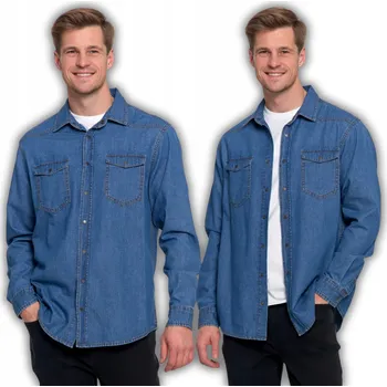 Pánská košile Moraj pánská košile casual, džínová košile s dlouhým rukávem, regular střih, bavlna, velikost XL