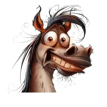 Nášivka Nažehlovací obrázek - veselý kůň (18,0 x 18,0 cm)