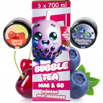 Bubble tea BUBBLE TEA - SADA BORŮVKA + VIŠEŇ + 3x KELÍMKY + 3x BRČKA - Vezmi a jdi