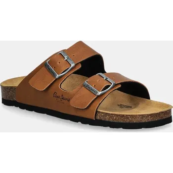 Dámské pantofle Pantofle Pepe Jeans OBAN CLASSIC 1 W dámské, hnědá barva, PLS90637 82X, EUR 41