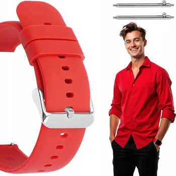 Řemínek na hodinky Univerzální červený řemínek Polax 18 mm