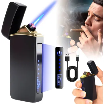 Elektrický zapalovač s baterkou a hodinami, USB nabíjení