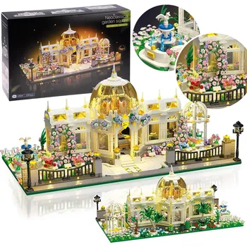 ostatní stavebnice JIE STAR Neoklasicistní botanická zahrada s LED osvětlením