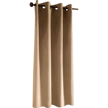 Mybesthome Flavia Blackout Zatemňovací krátký závěs s kroužky, 135 × 180 cm, béžový, 1 ks