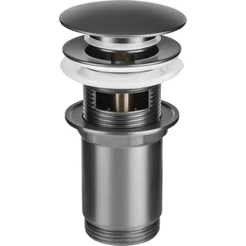 Sifon Zátka s přepadem klik-klak kulatý Laveo černá