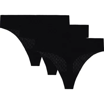 Kalhotky Dámské tanga Under Armour PS Mesh Thong Solid 3Pack Black M