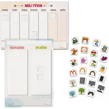 Kalendář Učení s nápadem Týdenní magnetický kalendář, to-do tabulka + sada magnetek