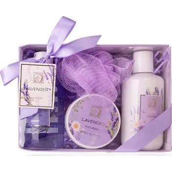 SET koupelový LAVENDER v dárkové krabičce, vč. houba síťovaná SALSA