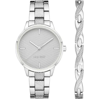 Hodinky Nine West dámská dárková sada hodinek a náramku NW/2761SVST