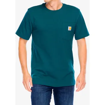 Pánské tričko Bavlněné tričko Carhartt K87 Pocket S/S T-Shirt - greenstone