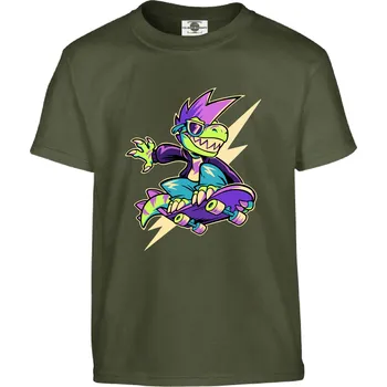 Pánské oblečení Tričko Krokodýl na skateboardu Druh: Dětské, Barva: Khaki, Velikost: 122-S