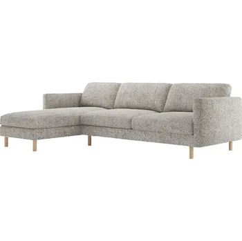 Pohovka Micadoni Béžovošedá rohová pohovka Eden 286 cm, levá