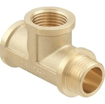 Fitinka T-kus mosazný silnostěnný 1/2" FFM, GOLD