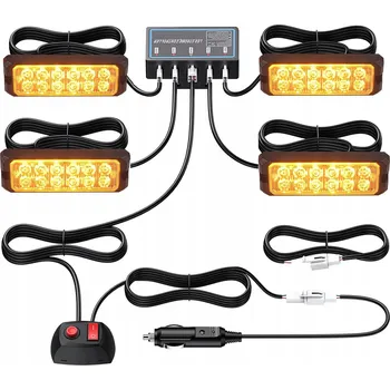 Autoelektronika VÝSTRAŽNÉ LED LAMPY AUTOPŘEPRAVNÍK ASISTENČNÍ STROBOSKOPY MAJÁK IMITACE ORANŽOVÉ