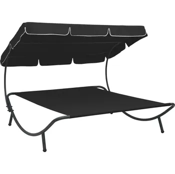 Zahradní lehátko VidaXL černé plast Lehátko