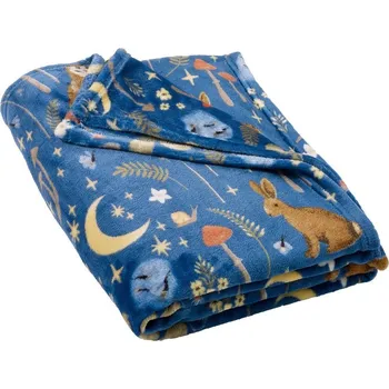 deka Modrá deka z mikroplyše 130x170 cm Enchanted Twilight Animals – Catherine Lansfield ID_1800193