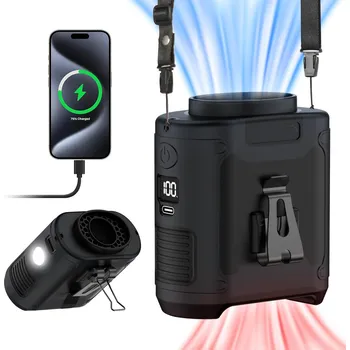 Domácí ventilátor Mini ventilátor Bedee, ventilátor na opasek, černý