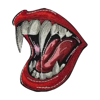 Nažehlovací nášivka - upíří zuby (7,5 x 8,2 cm)