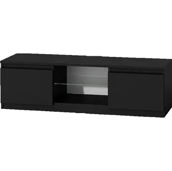 Televizní stolek TV stolek Malvína 120 černá/černý lesk/LED
