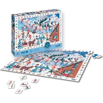Puzzle Puzzle 100 dílků - Hledej a najdi - Zimní sporty