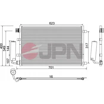 Výparník klimatizace JPN 60C9110-JPN Kondenzátor klimatizace (chladič)