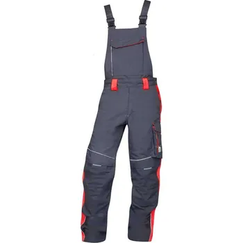 pracovní kraťasy ARDON NEON Pracovní kalhoty s laclem šedo-červené 64 H6405/64