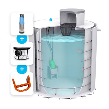 nádrž Plastino Komplet plastová nádrž na dešťovou vodu dvouplášťová 4 000 l