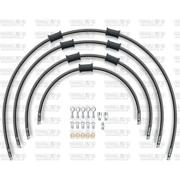 Standard hadice přední brzdy sada venhill powerhoseplus bmw-11005f-bk (4 hadice v sadě) černé hadice, chromové koncovky vbmw-11005f-bk