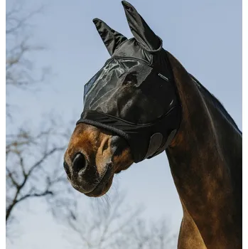 Vybavení pro koně EQUITHÈME Maska proti hmyzu Soft Equithème, s ochranou uší, černá EXTRA FULL