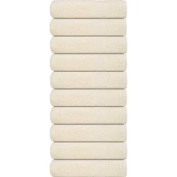 vidaXL Ručníky FROGN 10 ks krémové 100x150 cm 360 g/m²