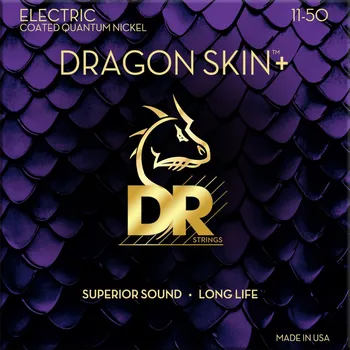 Struna pro hudební nástroj DR Strings Dragon Skin+ Coated Heavy 11-50 Struny pro elektrickou kytaru