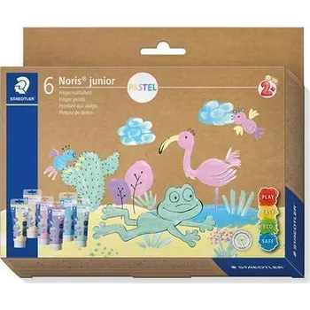 Výtvarná barva Prstové barvy "Noris Junior 881", 6 pastelových barev, STAEDTLER 8816P C6