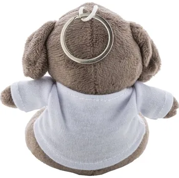 Reklamní DogFob přívěsek na klíče s plyšovým psem, hnědá