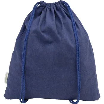 Reklamní Dropex vak se stahovací šňůrkou z recyklované bavlny, modrá