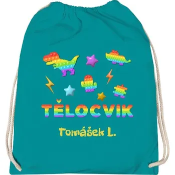 Sportovní vak Vak na záda s potiskem Pop It tělocvik s upravitelným jménem2