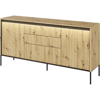 Komoda Casarredo Komoda 2D3S s LED IPOLIS dub artisan/černá