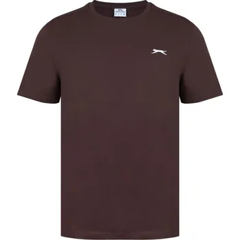 Pánské tričko Slazenger Plain pánské tričko Chocolate Brown S