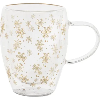 Termohrnek Snostro vánoční skleněný termohrnek průhledná