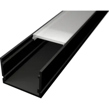 LED páska Ledshopik LED profil ALPI SQUARE černý - LED profil SQUARE černý - 1m