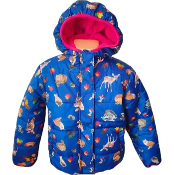 Dívčí zimní bunda LEMON BERET zvířátka modrá Barva: Modrá, Velikost: 116/122