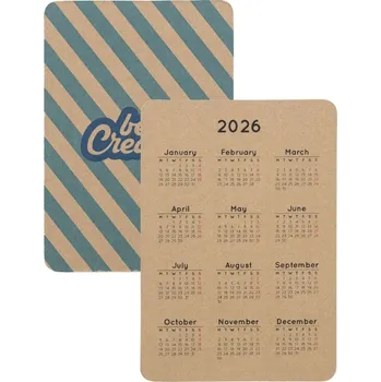 Kalendář Reklamní CreaDate Pocket Eco kapesní kalendář na zakázku, bílá