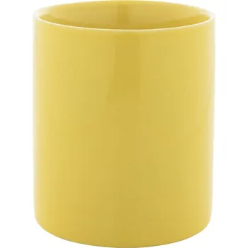 Reklamní Kolomu barevný keramický hrnek, žlutá