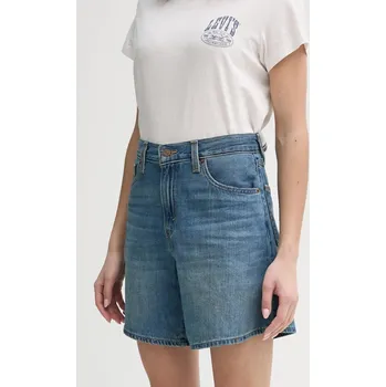Dámské kraťasy Džínové šortky Levi's HIGH BAGGY SHORT dámské, modrá barva, hladké, high waist, A9311 55B, vel. 23