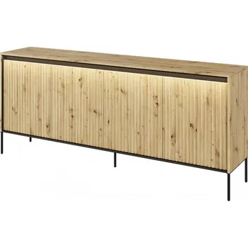 Komoda Casarredo Komoda 4D nizká s LED IPOLIS dub artisan/černá